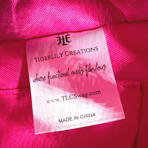 Tigerlily Creations Womens Pink Large Faux Leather Backpack Diaper Bag NEW - Picture 15 of 16